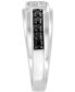 ფოტო #4 პროდუქტის EFFY® Men's White Diamond (1/6 ct. t.w.) & Black Diamond (1/3 ct. t.w.) Ring in 14k White Gold