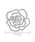 ფოტო #2 პროდუქტის Bridal Pave Cubic Zirconia CZ Large Flower Rose Brooch Pin For Women Mother Day Gift Silver Plated Brass