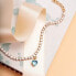 Gold-plated bracelet with light blue heart Love LPS05ASD29