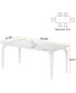 Фото #3 товара Tribe signs Marble Dining Table, 63" Modern White Sintered Stone Dining Room Table with Metal Legs, Rectangular Dinner Table Kitchen Table for 6, Kitchen Dining Room Office