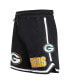 Фото #2 товара Men's Black Green Bay Packers Classic Chenille Shorts