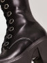 Фото #3 товара Lamoda Get Paid eyelet boots in matte black