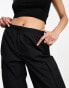 Weekday Thea capri cargo trouser in Black