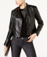 ფოტო #7 პროდუქტის Petite Leather Moto Jacket