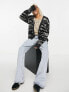 ADPT oversized jacquard cardigan in zebra in black