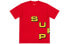 Фото #1 товара Supreme FW18 Stagger Tee Red 字母Logo短袖T恤 男女同款 红色 / Футболка Supreme FW18 Stagger Tee Red LogoT SUP-FW18-225