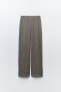Textured flowing wide-leg trousers