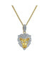 ფოტო #1 პროდუქტის King of the Jungle Natural Round Cut Diamond Pendant(0.09 cttw) in 14k Yellow Gold for Women & Men