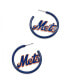 ფოტო #1 პროდუქტის Women's New York Mets Enamel Hoop Earrings