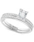 ფოტო #1 პროდუქტის EFFY® Diamond Emerald-Shaped Cluster Bridal Set (3/8 ct. t.w.) in 14k White Gold