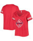 Women's Red Washington Nationals Plus Size V-Neck Jersey T-shirt