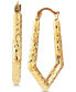 Фото #1 товара Textured V Hoop Earrings in 14k Gold