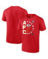 ფოტო #1 პროდუქტის Men's Red Kansas City Chiefs 2023 AFC Champions Right Side Big and Tall T-shirt