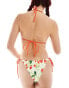 Фото #4 товара Motel lentra contrast bind blooming strawberry print tie side bikini bottom