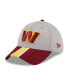 Фото #1 товара Men's Heather Gray, Burgundy Washington Commanders Striped 39THIRTY Flex Hat