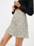 ASOS DESIGN mini satin slip skirt in animal print