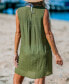 Women's Olive Patch Pocket Mini Cover-Up Dress
