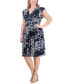 Фото #3 товара Plus Size Printed Flutter-Sleeve Dress