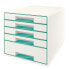 Фото #1 товара Esselte Leitz Wow Cube - Rubber - Turquoise - White - 5 drawer(s) - 287 mm - 363 mm - 270 mm