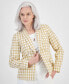 Women's Houndstooth Faux Double-Breasted Jacket