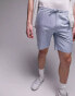 Topman – Leinenshorts in Blau mit elastischem Bund