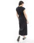 Selected Femme v neck maxi jersey dress in black Черный, XS - фото #4