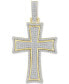Фото #1 товара Macy's men's Diamond Pavé Flared Cross Pendant (1/2 ct. t.w.) in 10k Gold