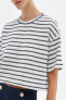 Фото #10 товара Футболка Koton Oversize Stripe Crop Navy