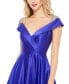 Фото #3 товара Women's Embellished Cap Sleeve V Neck A Line Gown