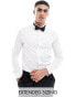 ASOS DESIGN slim fit sateen dress shirt in white