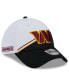 Фото #1 товара Men's White, Black Washington Commanders 2023 Sideline 39THIRTY Flex Hat