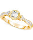 ფოტო #1 პროდუქტის Diamond Promise Ring (1/10 ct. t.w.) in 14k Gold-Plated Sterling Silver