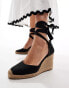 Mango wedge espadrille in black