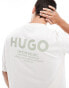 Фото #3 товара HUGO Blue nalono unisex oversized t-shirt in white