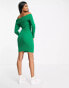 Фото #8 товара Miss Selfridge foldover rib knit dress in green