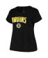 Women's Black Boston Bruins Plus Size Arch Over Logo T-shirt