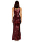 ფოტო #2 პროდუქტის Women's Iris Sequined Side-Slit Gown