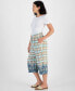 Petite Border-Print Pull-On Cropped Pants, Created for Macy's