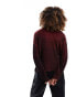 Weekday Holger wool blend mock neck jumper in red