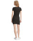 Women's Tie-Front Keyhole Ribbed Dress