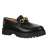 Фото #1 товара Sam & Libby Women's Black Leather Slip-On Round Toe Rylan Lug Sole Loafers 8