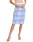 Oscar De La Renta Large Check Wool-Blend Pencil Skirt Women's