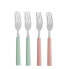 Fork Set Green Pink Silver Stainless steel Plastic 18,7 cm (12 Units)