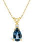 Фото #1 товара Macy's london Blue Topaz (1 ct. t.w.) and Diamond Accent Pendant Necklace in 14K Yellow Gold or 14K White Gold