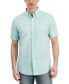 Фото #1 товара Men's Texture Check Stretch Cotton Shirt, Created for Macy's