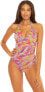 Фото #1 товара Becca by Rebecca Virtue 273341 Women's Nina Halter One Piece Swimsuit Multi M