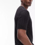 Topman relaxed textured short sleeve t-shirt in black