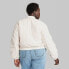 Фото #2 товара Women's Cargo Utility Cropped Bomber Jacket - Wild Fable Off-White XXL