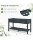 Фото #3 товара HIPS Raised Garden Bed Poly Wood Elevated Planter Box with Legs, Storage Shelf