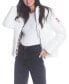 Women's Hi-Shine Chevron Quilt Puffer with Nickelodeon Mashup Print Lining Jacket